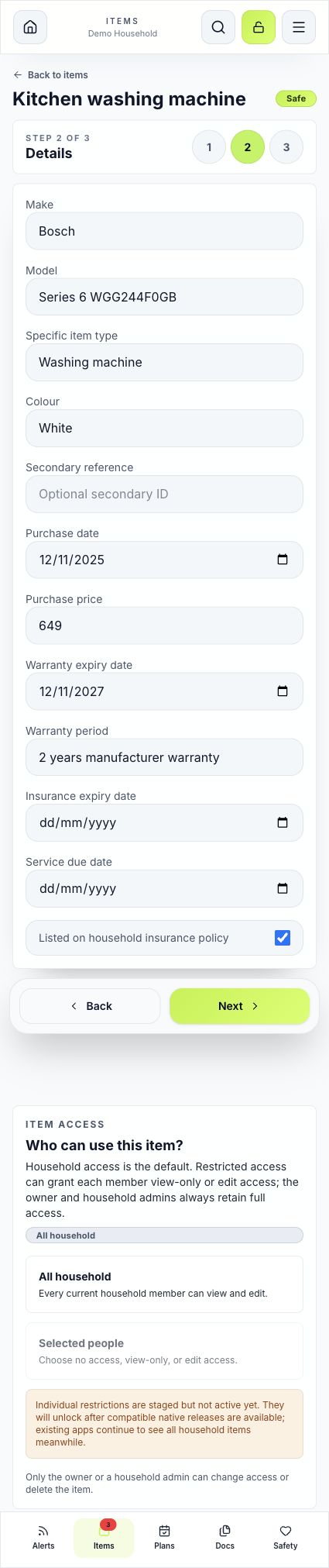 Keep useful details together · Actual app screenshot