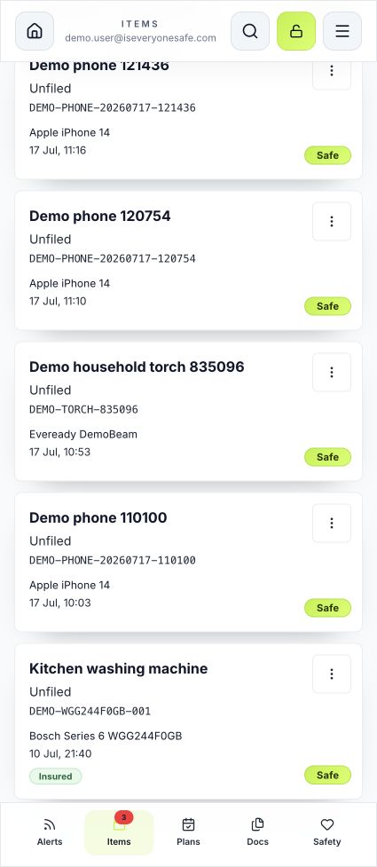 Find the household item · Actual app screenshot